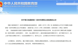 beat3653门课程入选第三批国家级一流本科课程